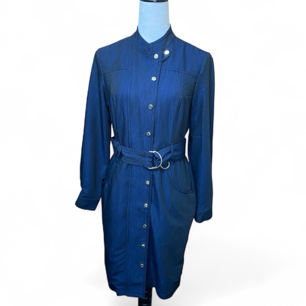 Calvin Klein Roll-Tab
Sleeve Navy Shirt Dress